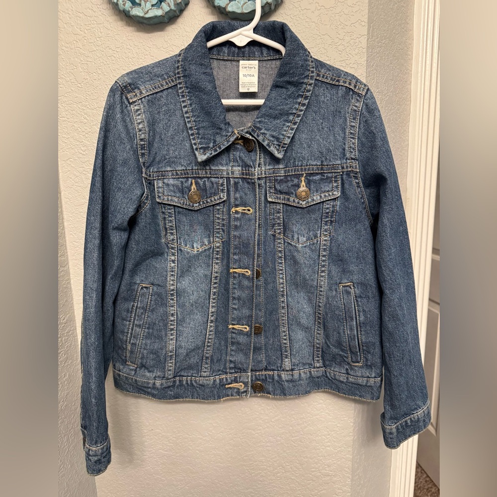Carter's Blue Denim Jean Jacket kids size 10